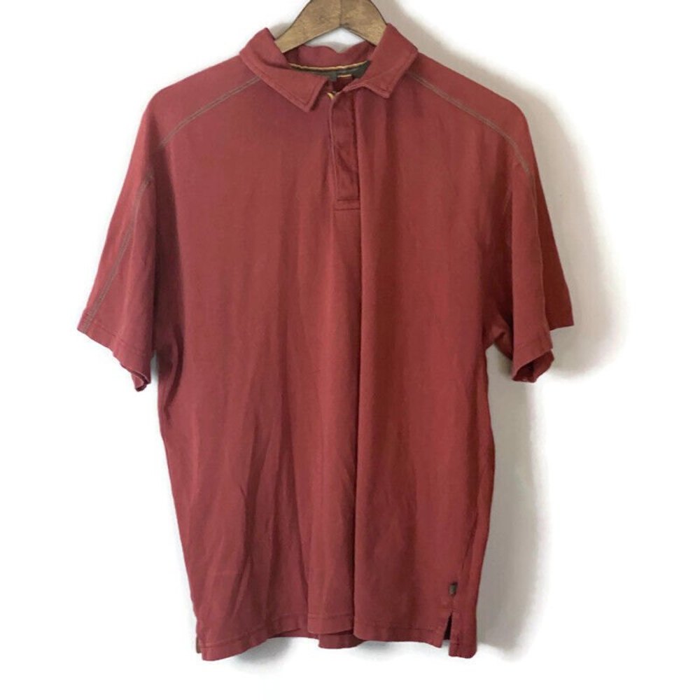 REI Mens Red Polo Short Sleeve Shirt Size L Classic Golf Preppy Outdoors